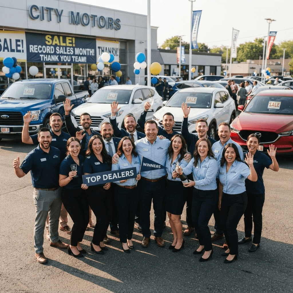 Dealership team at a partner sales event